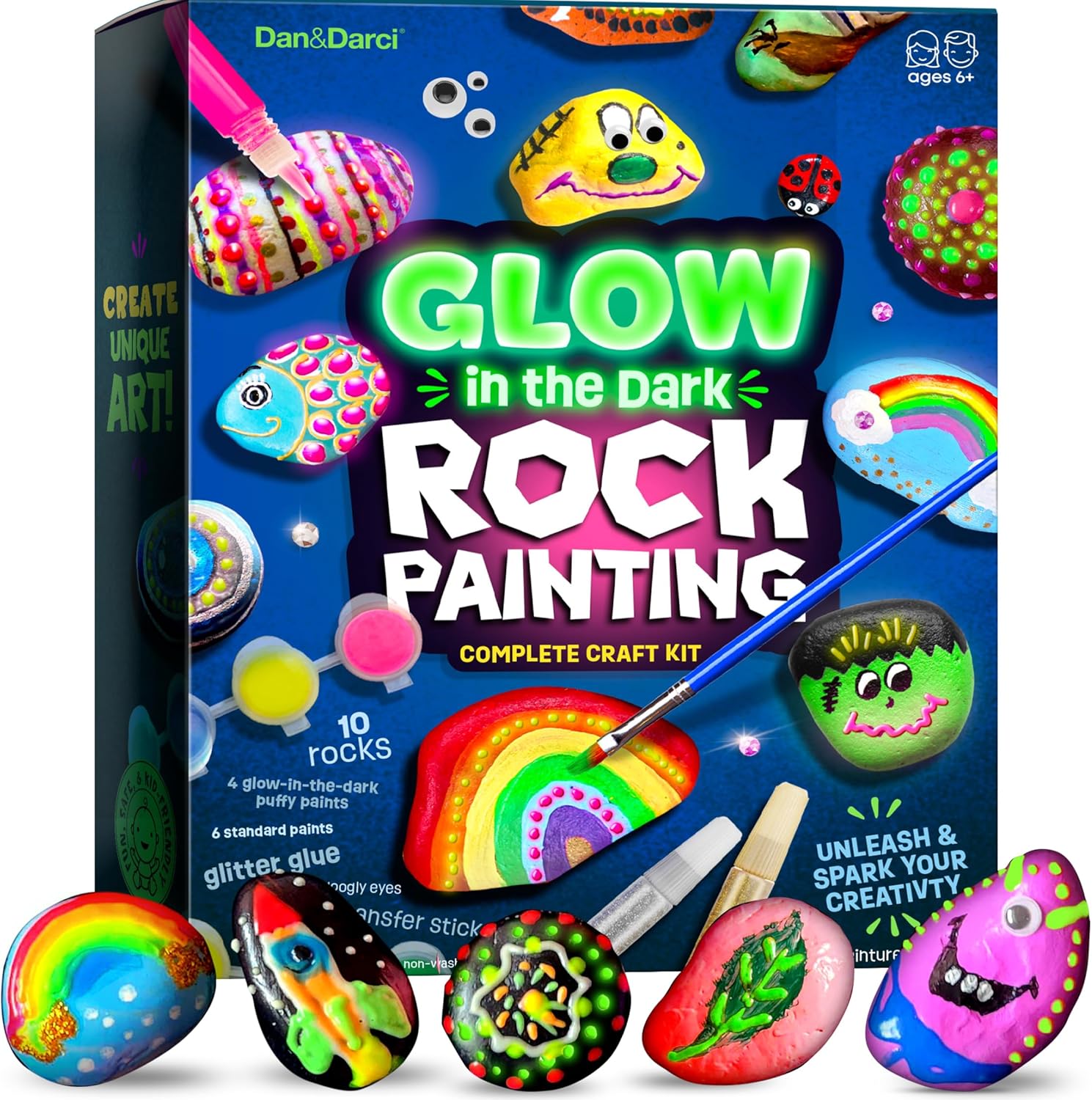 Dan&Darci Rock Painting Kit (Glow in the Dark)