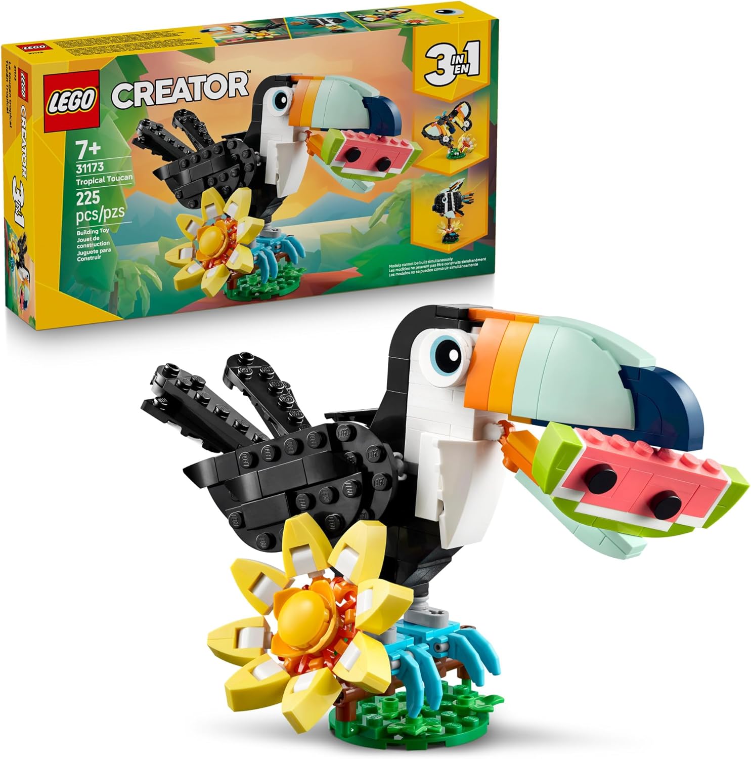 LEGO Creator 3in1 Wild Animals Tropical Toucan - 20 Building Toys for Kids Who Spend Hours Constructing Epic Creations
