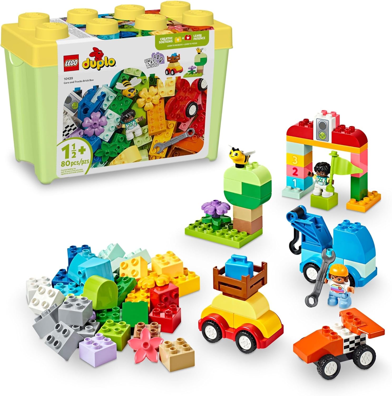 LEGO DUPLO Classic Cars and Trucks Brick Box - 20 Building Toys for Kids Who Spend Hours Constructing Epic Creations