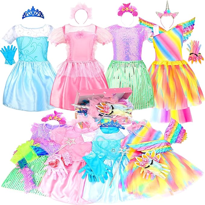 LIMIROLER Princess Dress Up Clothes for Little Girl