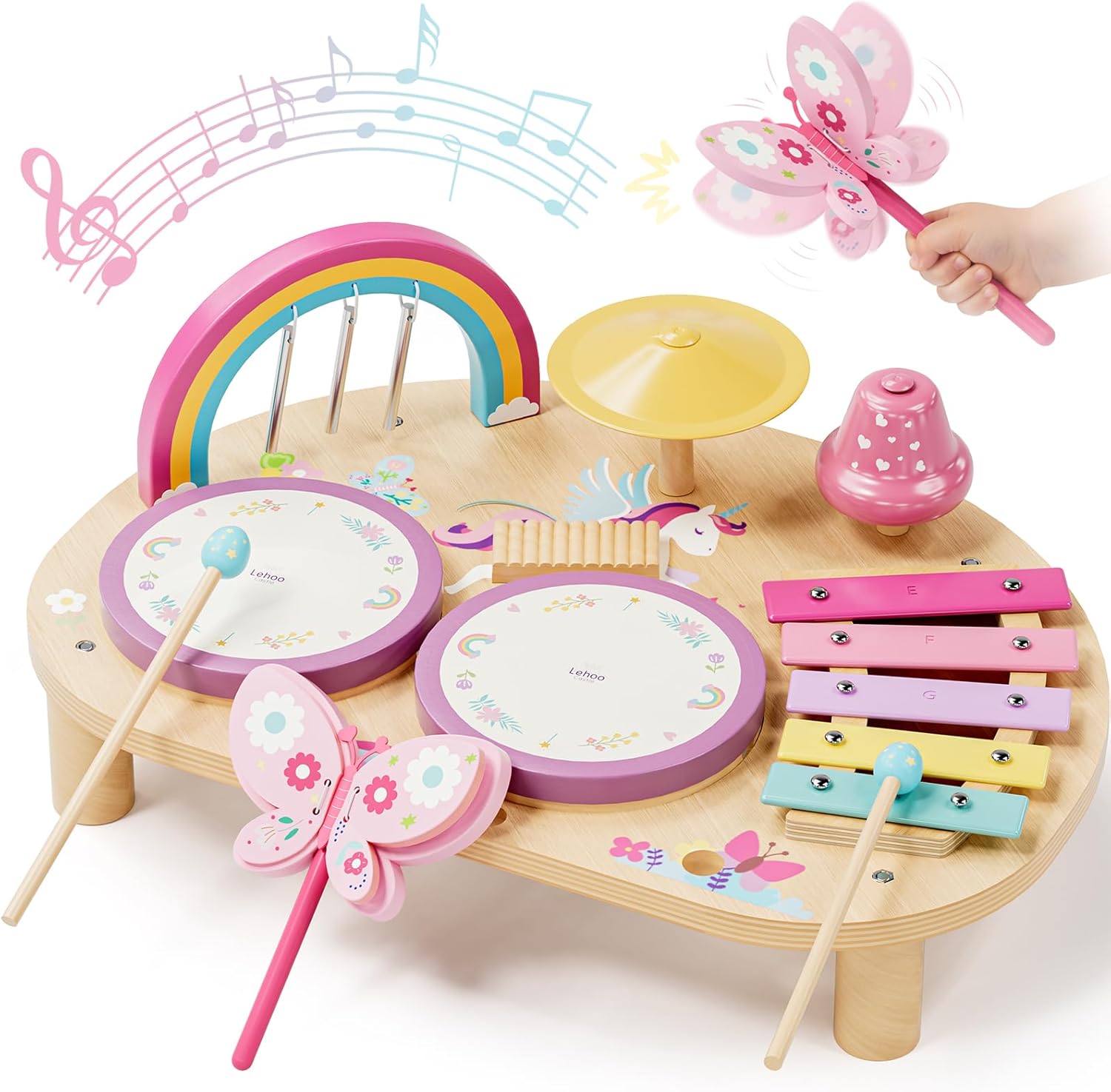 Lehoo Castle Toddler Drum Set (Unicorn Montessori)