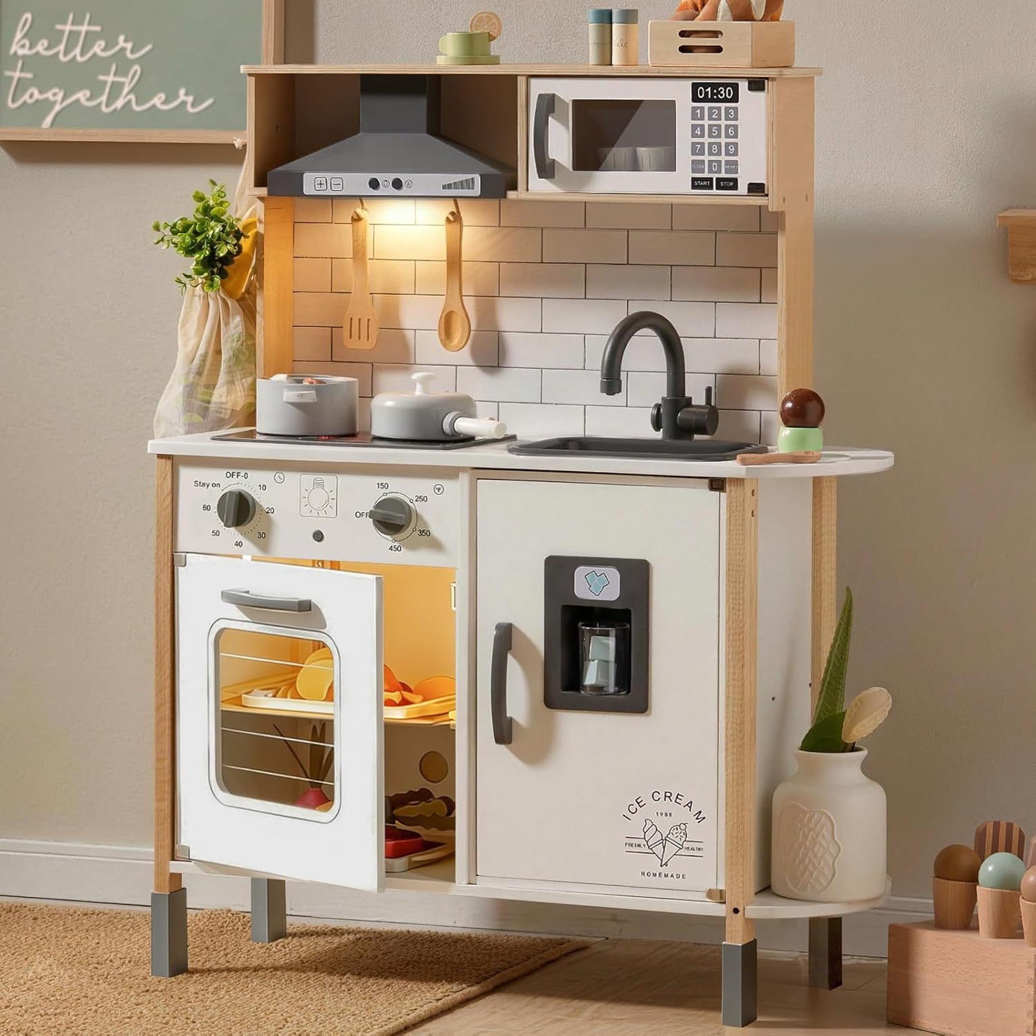 Tiny Land Wooden Play Kitchen for Kids