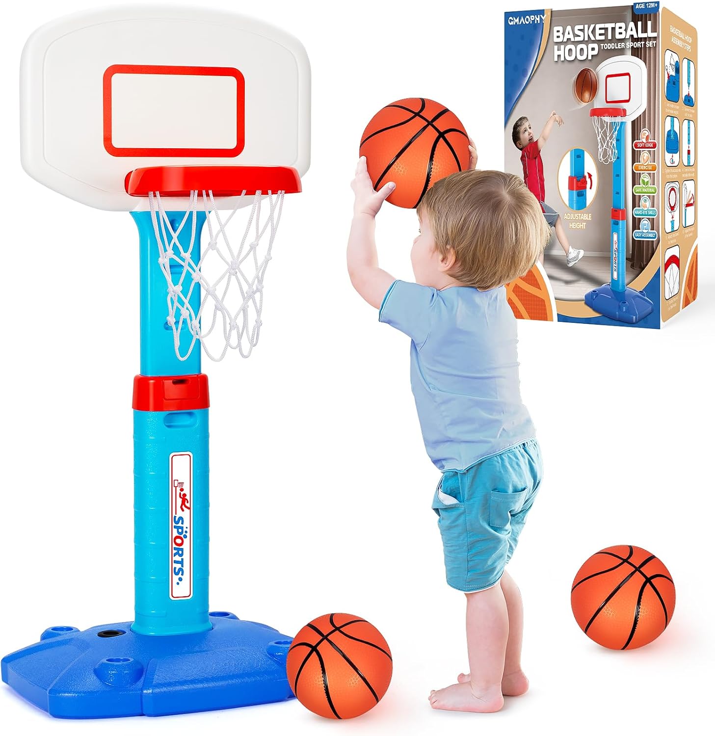 Toddler Basketball Hoop Indoor (Adjustable)